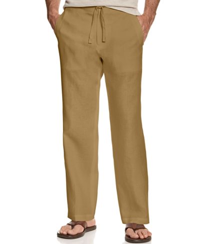 Tasso Elba Men's Linen Drawstring Pants - Pants - Men - Macy's