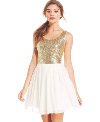 B Darlin Juniors  Sequin Pleated A Line Dress  Juniors  