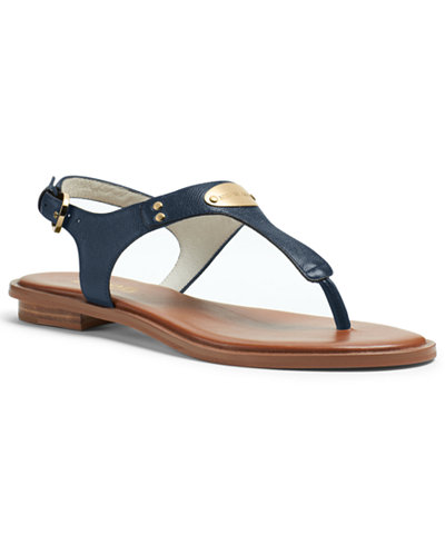 MICHAEL Michael Kors MK Plate Flat Thong Sandals - Sandals - Shoes - Macy's