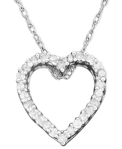 Valentines Day White Gold Heart Pendant Diamond Necklaces ...