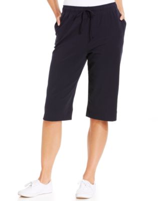 Karen Scott Petite Pull-On Knit Skimmer Shorts - Pants & Capris - Women ...