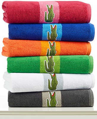 Lacoste Signature Logo Bath Towel, 100% Terry Cotton ...