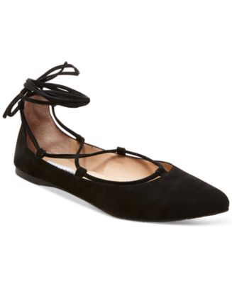 Steve Madden Eleanorr Suede Lace-Up Flats - Flats - Shoes - Macy's