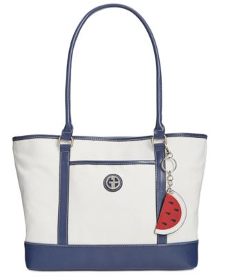 Giani Bernini Canvas Fruit Large Tote, Only at Macy&#39;s - Handbags & Accessories - Macy&#39;s