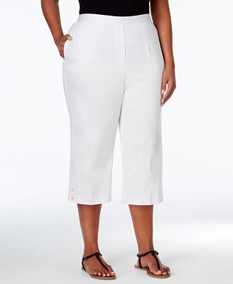 Alfred Dunner Plus Size Sao Paolo Collection Pull-On Capri Pants ...