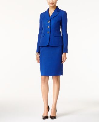 Le Suit Textured Tweed Skirt Suit - Wear to Work - Women - Macy's