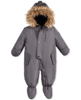 S. Rothschild Baby Boys' Footed Pram Snowsuit with Faux Fur-Trim ...