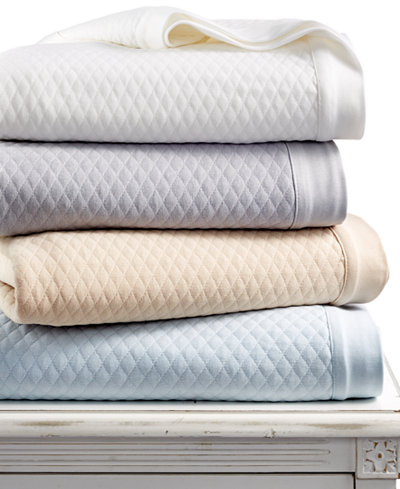 Martha Stewart Collection Quilted Triple Knit Full/Queen Blanket - Blankets & Throws - Bed ...