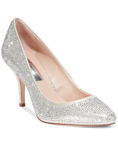 multi colored rhinestone pumps