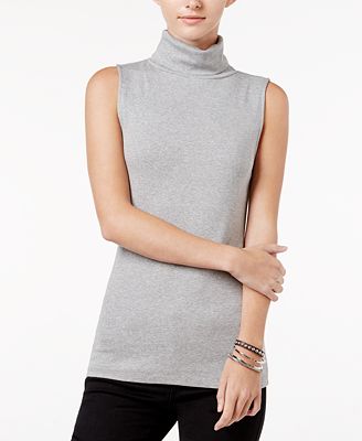 Maison Jules Sleeveless Mock-Turtleneck Top, Only at Macy's - Tops ...