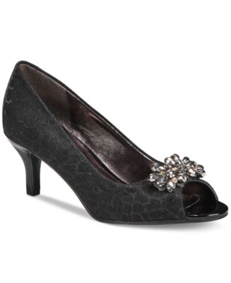 macy's black evening shoes