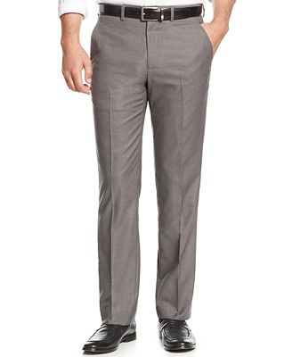 Nautica Grey Neat Classic-Fit Stretch Dress Pants - Pants - Men - Macy's