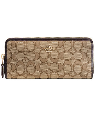 COACH Slim Accordion Zip Wallet in Signature Jacquard - Handbags & Accessories - Macy&#39;s