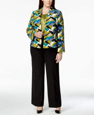 kasper plus size pleat neck floral satin to