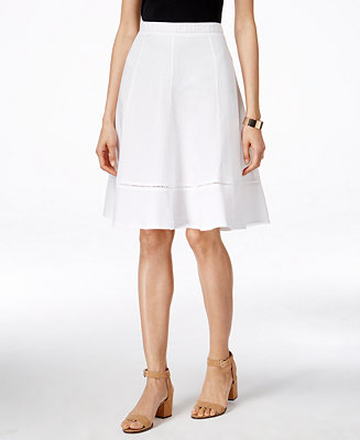 NY Collection Linen A-Line Skirt - Women - Macy's