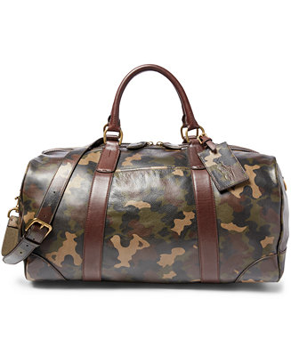 Polo Ralph Lauren Camouflage-Print Leather Duffel Bag - Accessories & Wallets - Men - Macy&#39;s