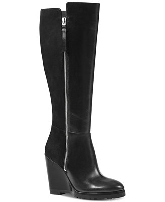 MICHAEL Michael Kors Clara Wide Calf Wedge Tall Boots - Boots - Shoes - Macy's