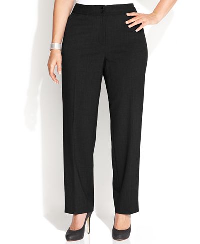 Calvin Klein Plus Size Wide-Leg Dress Pants - Wear to Work - Women - Macy's
