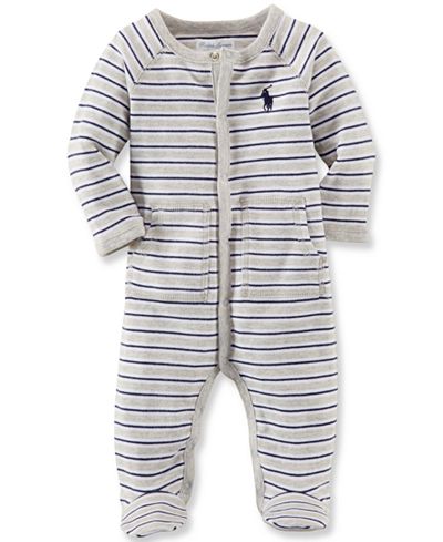 Ralph Lauren Baby Boys' Striped Footed Coverall - All Baby - Kids ...