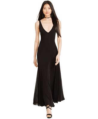 Polo Ralph Lauren V-Neck Maxi Dress - Dresses - Women - Macy&#39;s