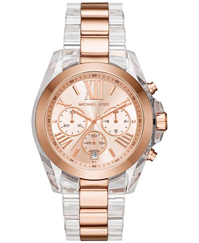 michael kors two tone bradshaw watch
