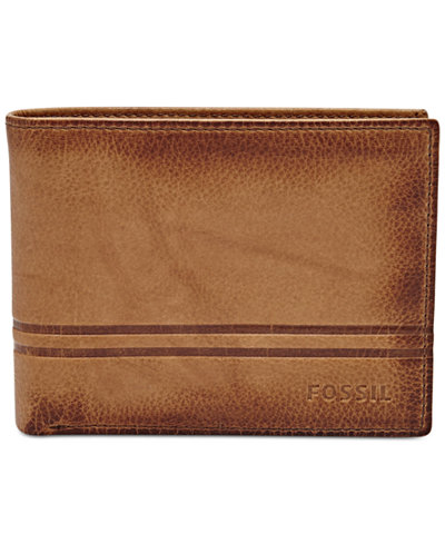 Fossil Men&#39;s Leather Wallet Watts Bifold with Flip ID - Accessories & Wallets - Men - Macy&#39;s