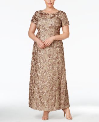Alex Evenings Plus Size Rosette Lace A-Line Gown - Dresses - Women - Macy's