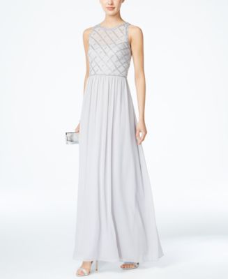 Adrianna Papell Beaded A-Line Gown - Dresses - Women - Macy's