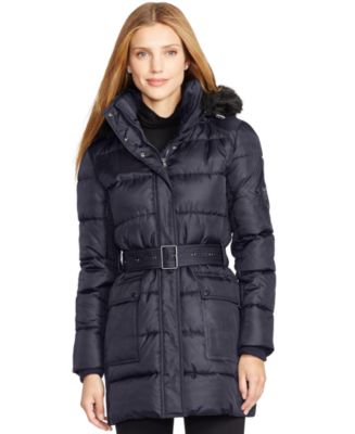 Lauren Ralph Lauren Belted Puffer Coat - Coats - Women - Macy's