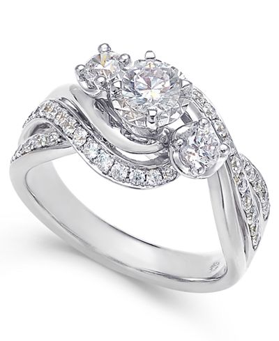 Diamond Engagement Ring (1 ct. t.w.) in 14k White or Yellow Gold ...