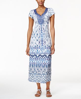 Style & Co. Petite Printed Maxi Dress, Only at Macy&#39;s - Dresses - Women - Macy&#39;s