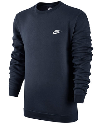 Nike Men's Crewneck Fleece Sweatshirt - Hoodies & Sweatshirts - Men ...
