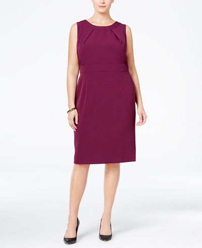 Kasper Plus Size Stretch Crepe Sheath Dress - Wear to Work - Women - Macy&#39;s