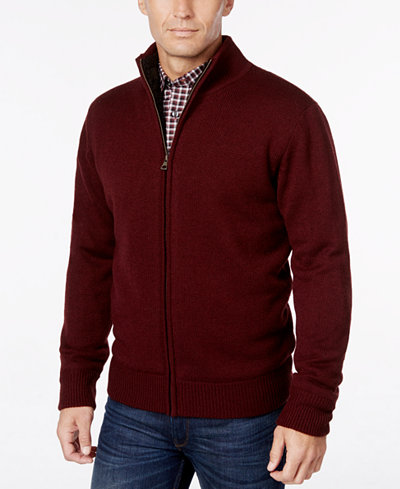 Weatherproof Vintage Men's Lined Zip-Front Cardigan - Sweaters - Men ...