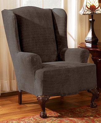 Sure Fit Stretch Royal Diamond Wing Chair Slipcover