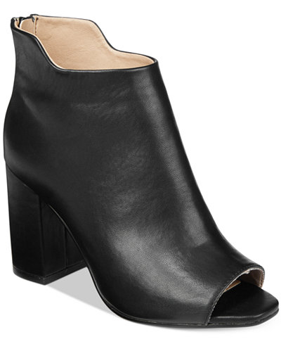 Seven Dials Tinsley Peep-Toe Block-Heel Booties - Boots - Shoes - Macy's