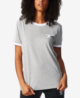 adidas burgundy 3 stripe t shirt