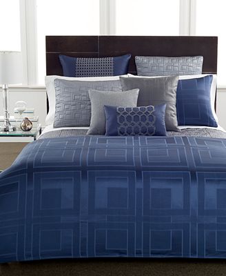 Hotel Collection Quadre Blue Duvet Covers - Bedding ...