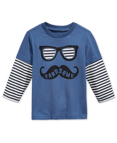 First Impressions Long-Sleeve Graphic-Print T-Shirt, Baby Boys, Only at ...
