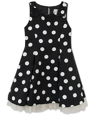 Rare Editions Little Girls' Polka-Dot Fit & Flare Dress - Dresses - Kids & Baby - Macy's