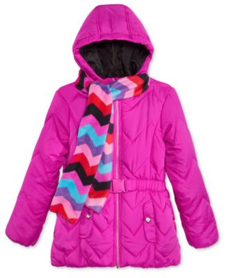 S. Rothschild 2-Pc. Quilted Puffer Jacket & Scarf Set, Toddler Girls (2T-4T) & Little Girls (2-6X)