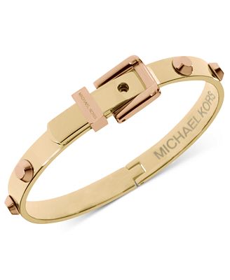 Michael Kors Two-Tone Hinge Buckle Bangle Bracelet - Jewelry & Watches ...