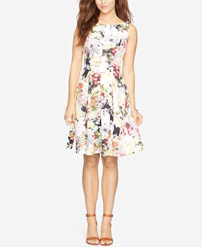 American Living Floral-Print Fit & Flare Dress - Dresses - Women - Macy's