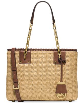 straw handbags michael tote kors medium rosalie east west macy macys