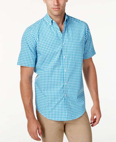 Club Room Men's Check Short-Sleeve Shirt, Only at Macy's - Casual ...