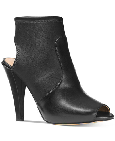 MICHAEL Michael Kors Selina Peep-Toe Booties - Boots - Shoes - Macy's