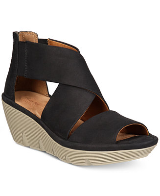 sandals clarks wedge macy shoes